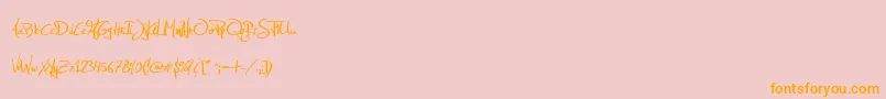 JellykaEstryaHandwriting Font – Orange Fonts on Pink Background