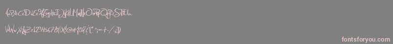 JellykaEstryaHandwriting-Schriftart – Rosa Schriften auf grauem Hintergrund