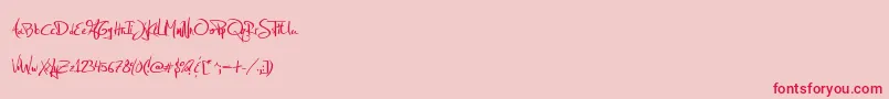JellykaEstryaHandwriting Font – Red Fonts on Pink Background