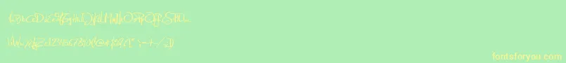 JellykaEstryaHandwriting Font – Yellow Fonts on Green Background