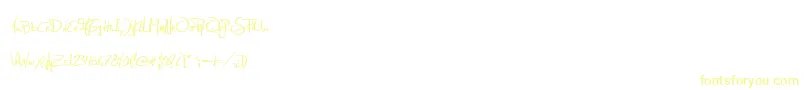 Police JellykaEstryaHandwriting – polices jaunes sur fond blanc