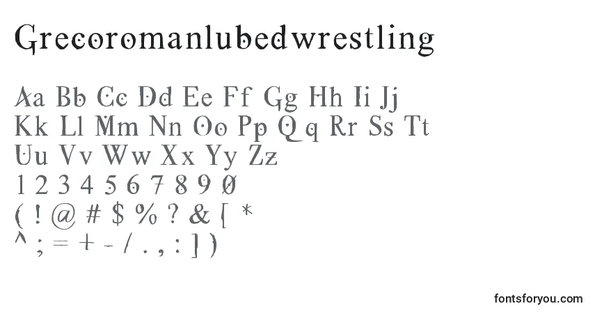 Grecoromanlubedwrestling Font – alphabet, numbers, special characters