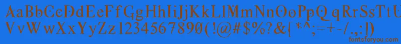 Grecoromanlubedwrestling Font – Brown Fonts on Blue Background