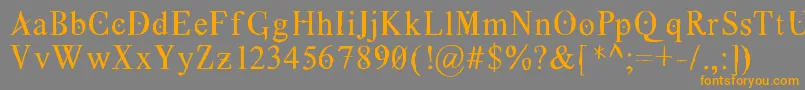 Weitere Informationen zur Grecoromanlubedwrestling-Schriftart Grecoromanlubedwrestling-Schriftart – Orangefarbene Schriften auf grauem Hintergrund