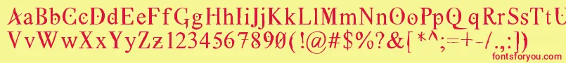 Grecoromanlubedwrestling Font – Red Fonts on Yellow Background