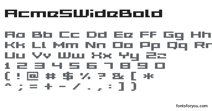 Шрифт Acme5WideBold – алфавит, цифры, специальные символы