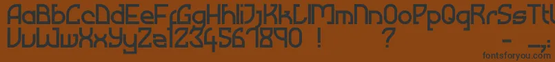 フォントMused – 黒い文字が茶色の背景にあります