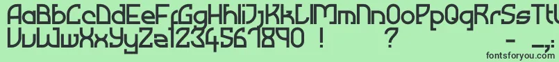 フォントMused – 緑の背景に黒い文字