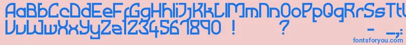 フォントMused – ピンクの背景に青い文字