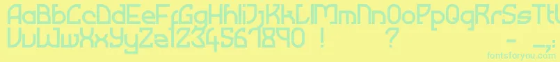 フォントMused – 黄色い背景に緑の文字