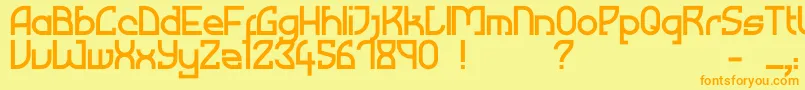 Mused Font – Orange Fonts on Yellow Background