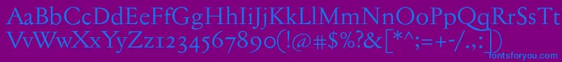 Jannontextosf-Schriftart – Blaue Schriften auf violettem Hintergrund