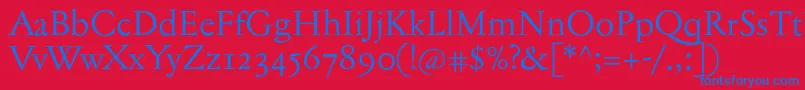 Jannontextosf Font – Blue Fonts on Red Background