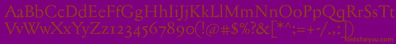 Jannontextosf Font – Brown Fonts on Purple Background