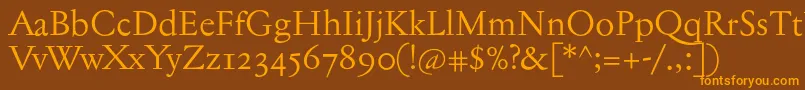 Jannontextosf Font – Orange Fonts on Brown Background