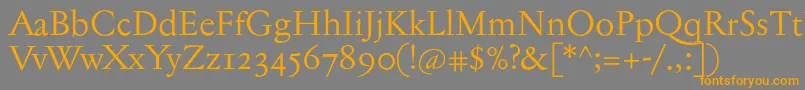 Jannontextosf Font – Orange Fonts on Gray Background