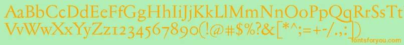 Jannontextosf Font – Orange Fonts on Green Background