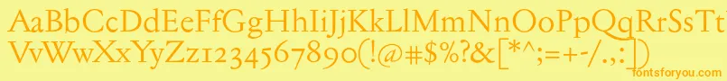 Jannontextosf Font – Orange Fonts on Yellow Background