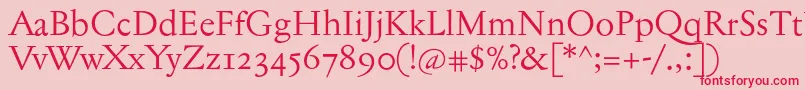 Jannontextosf Font – Red Fonts on Pink Background