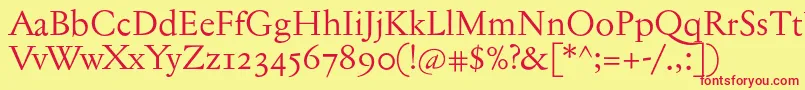 Jannontextosf Font – Red Fonts on Yellow Background