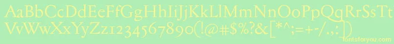 Jannontextosf Font – Yellow Fonts on Green Background