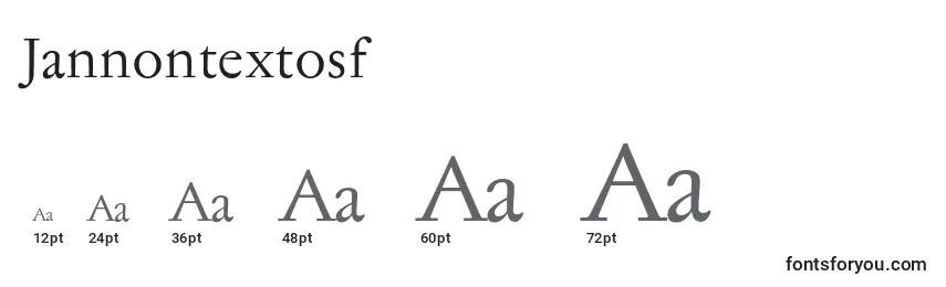 Размеры шрифта Jannontextosf