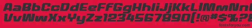 フォントMecheffectstwolcbbItal – 赤い背景に黒い文字
