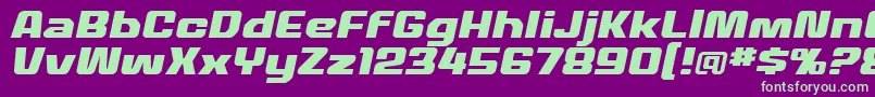 MecheffectstwolcbbItal Font – Green Fonts on Purple Background