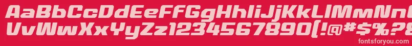MecheffectstwolcbbItal Font – Pink Fonts on Red Background