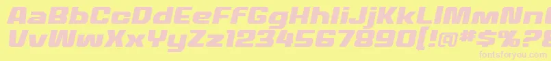 MecheffectstwolcbbItal Font – Pink Fonts on Yellow Background