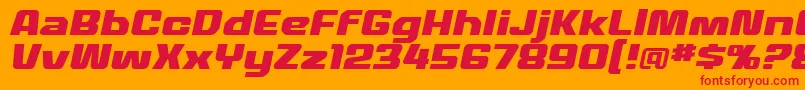 フォントMecheffectstwolcbbItal – オレンジの背景に赤い文字