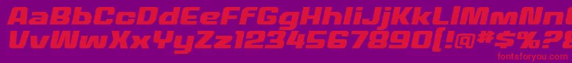 フォントMecheffectstwolcbbItal – 紫の背景に赤い文字