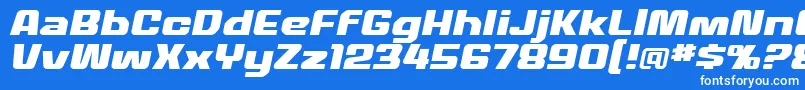 MecheffectstwolcbbItal Font – White Fonts on Blue Background