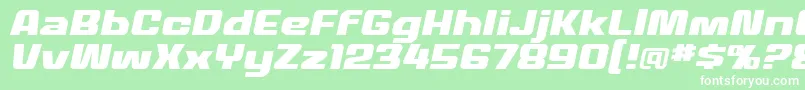 フォントMecheffectstwolcbbItal – 緑の背景に白い文字