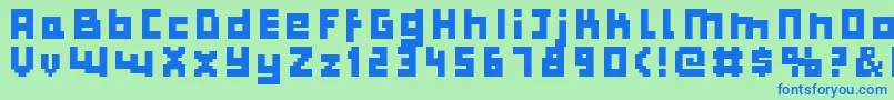 Bulkypix-Schriftart – Blaue Schriften auf grünem Hintergrund