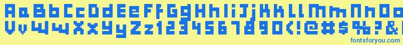 Bulkypix Font – Blue Fonts on Yellow Background