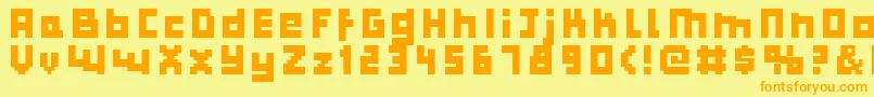 Police Bulkypix – polices orange sur fond jaune