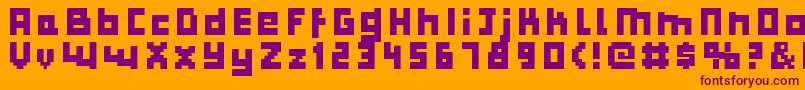 Bulkypix-Schriftart – Violette Schriften auf orangefarbenem Hintergrund