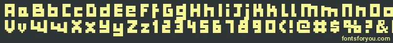 フォントBulkypix – 黒い背景に黄色の文字