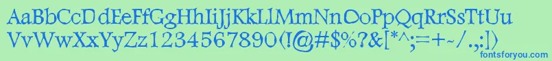 DweeboGothic Font – Blue Fonts on Green Background