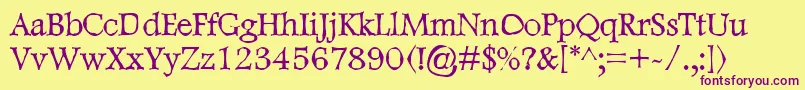DweeboGothic Font – Purple Fonts on Yellow Background