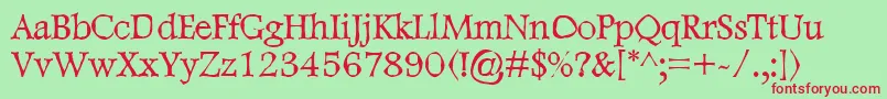 DweeboGothic Font – Red Fonts on Green Background