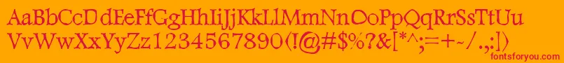 DweeboGothic Font – Red Fonts on Orange Background