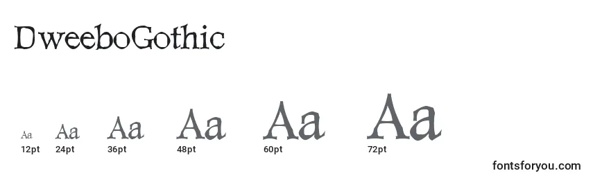 Größen der Schriftart DweeboGothic