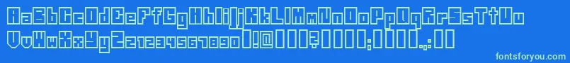 Neistil-Schriftart – Grüne Schriften auf blauem Hintergrund