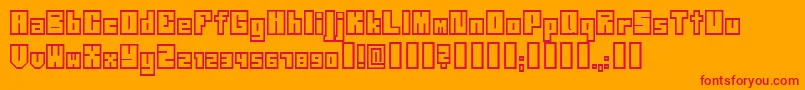 フォントNeistil – オレンジの背景に赤い文字