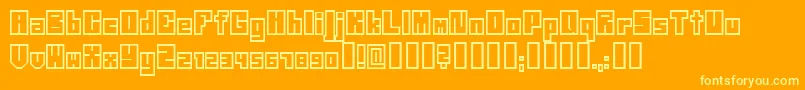 Neistil-Schriftart – Gelbe Schriften auf orangefarbenem Hintergrund