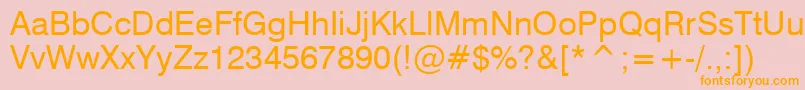 フォントMicrologicSymbols – オレンジの文字がピンクの背景にあります。