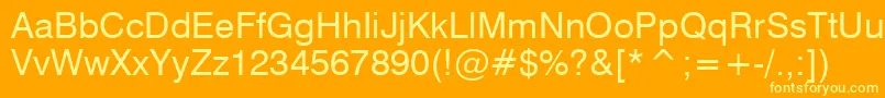 Fonte MicrologicSymbols – fontes amarelas em um fundo laranja
