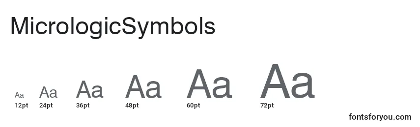 Größen der Schriftart MicrologicSymbols